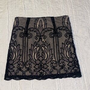 NWOT Black Lace Mini Skirt